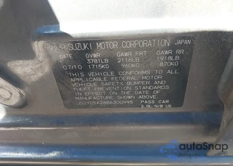 2011 Suzuki Sx4 Le/Le Anniversary Edition from USA, damaged, VIN JS2YC5A28B6300995